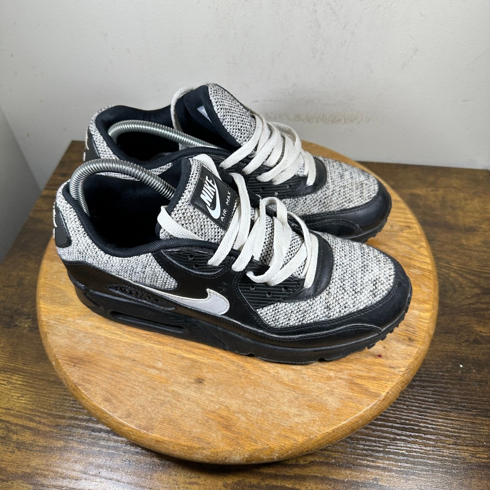 Nike Air Max 90 Essential Mens Shoes Black White Knit Size 8.5 537384-079